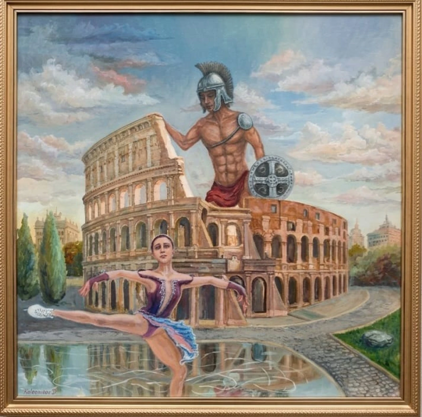 A figure skater in front of the Colosseum. by Dmitry Nikolaevich Kolesnikov. (William Diko) | Art Deluxe Paris
