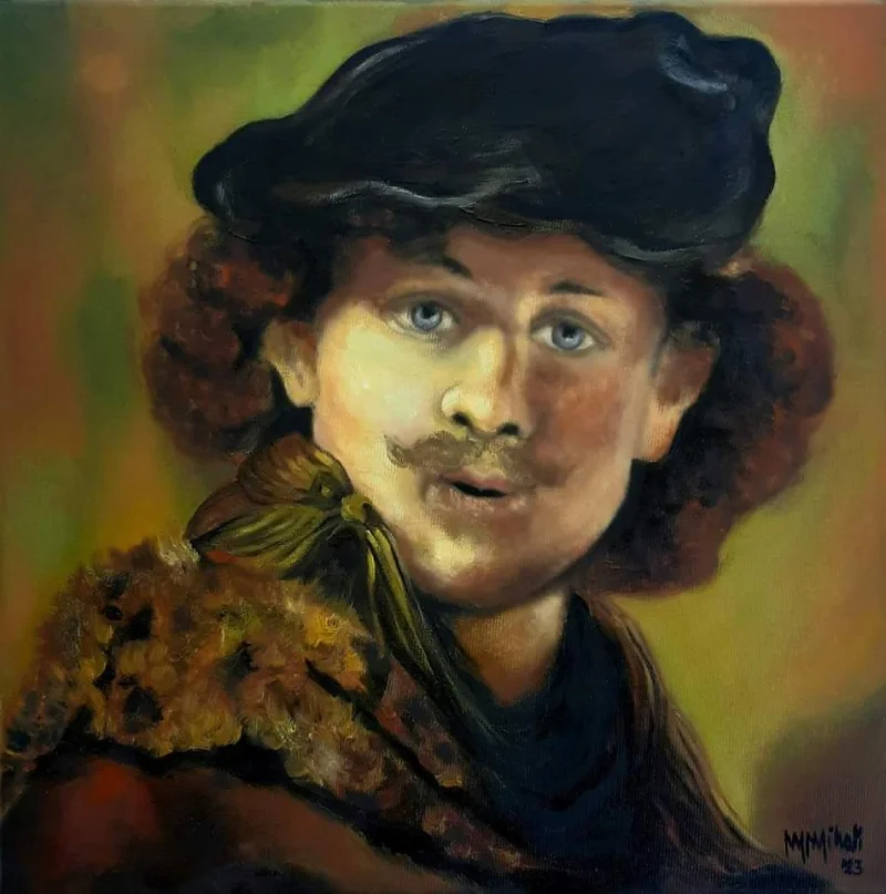 Reproduction Self Portrait with Velvet Beret by Rembrandt