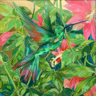 Hummingbird in the Garden