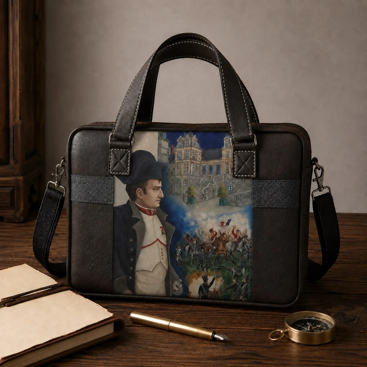 Bag for Notebook — From Napoleon to Macron (Natural Leather)