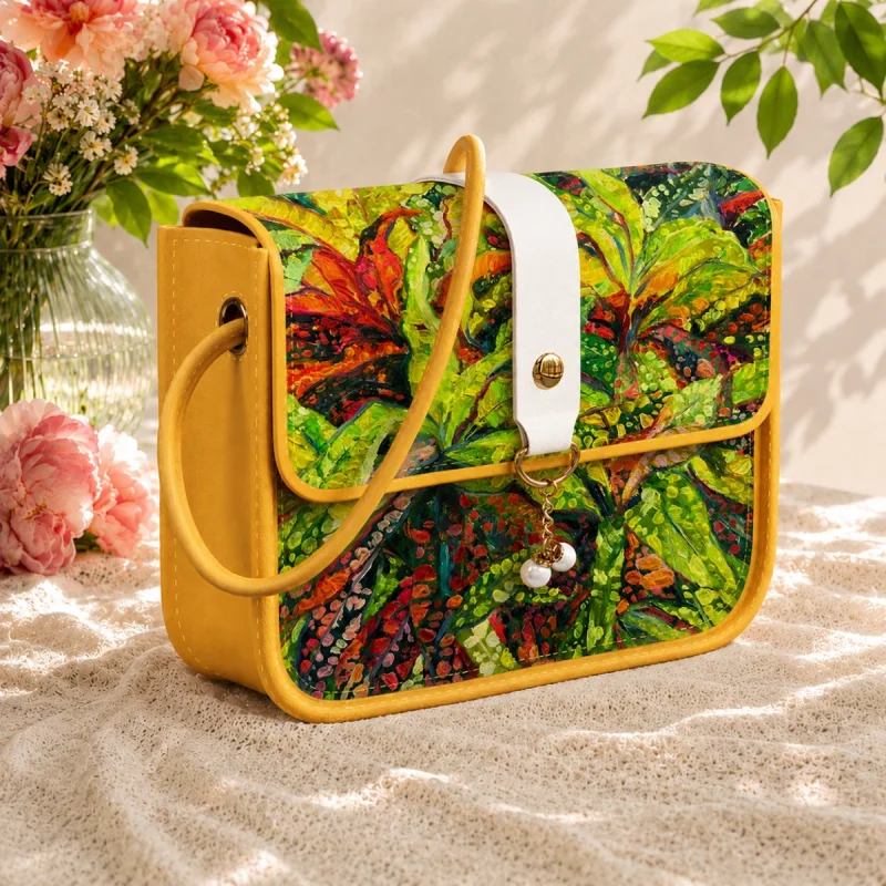 Womens Bag "Tropical Plants" (PU Leather)